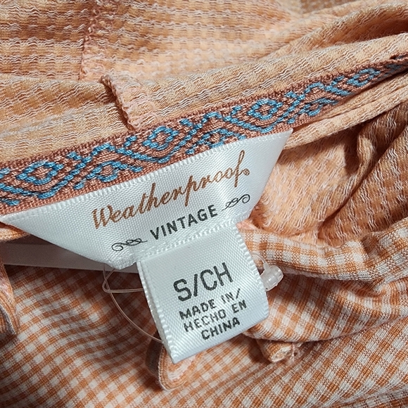 New w/tags! WEATHERPROOF‎ VINTAGE Size Small Lightweight Gingham Check Hoodie - Picture 8 of 11